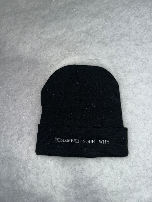 Black "Remember Your Why" Winter Hat