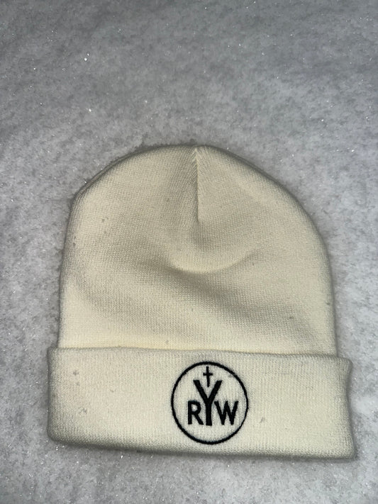 White "Circle Logo" Winter Hat